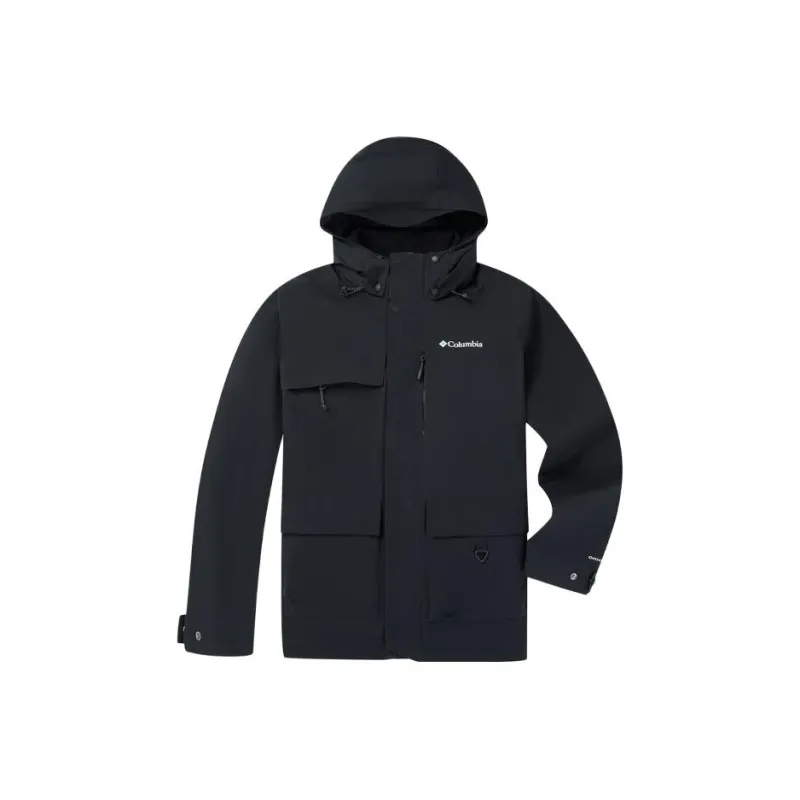 Columbia Water Resistant Windproof Breathable Warm Water Repellent Windbreaker Jacket Men's Black-0