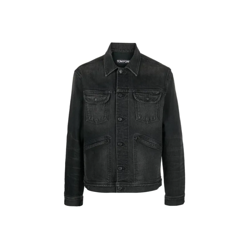 TOM FORD Denim Jackets Men Black-0