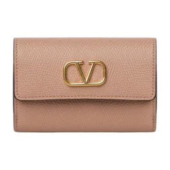 Valentino GARAVANI Calfskin Wallet Women's Light Beige