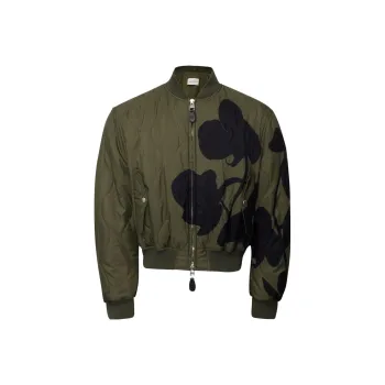 Alexander McQueen Orchid Quilted Bomber Jacket