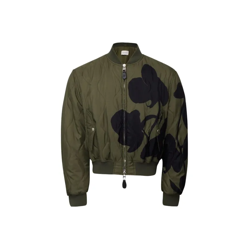 Alexander McQueen Orchid Quilted Bomber Jacket-0