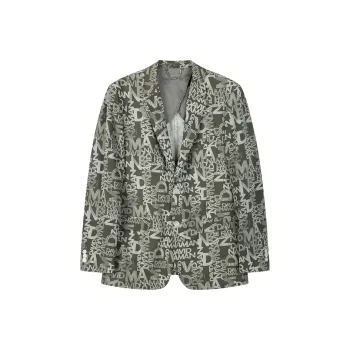 DAVID NAMAN Business Suits Men Army Green