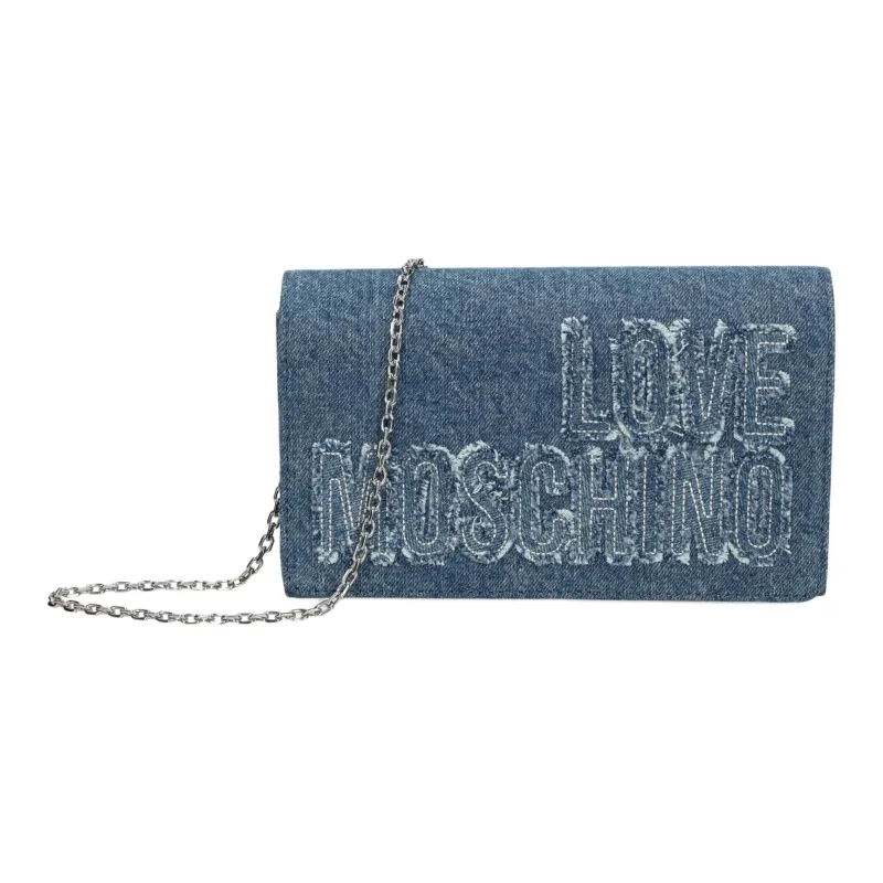 LOVE MOSCHINO Cotton Crossbody Bag, Shoulder Bag Women's Denim Blue-0