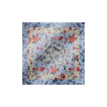 WEEKEND MaxMara Mulberry Silk Silk Scarves Women's Sky Blue/Umber