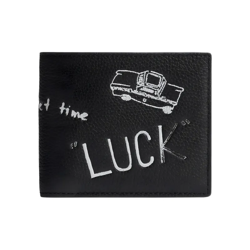 COACH 3 IN 1 Wallet Polished Pebble Leather Wallet Mini Men's Black & Multicolor-0