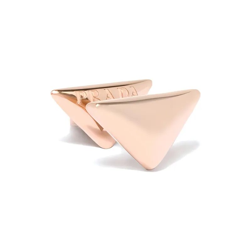 PRADA Karat Gold Stud Earrings Women's Rose Gold-2