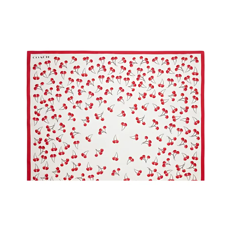 COACH Mulberry Silk Scarves Unisex Multicolor-1