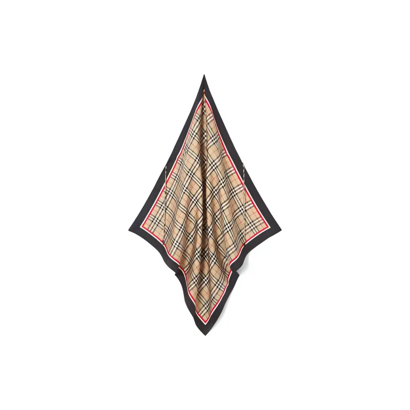 Burberry Silk Scarves Unisex Archive Beige-1