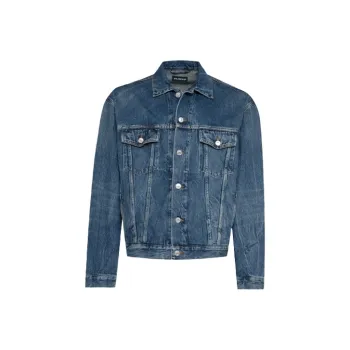 Balenciaga Denim Jacket Regular Fit Unisex Blue