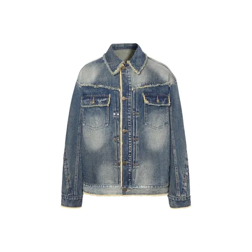 ROCAWEAR Denim Jackets Unisex Yellow Mud