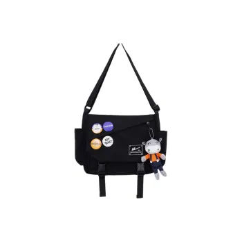Warrior Nylon Shoulder Bag Messenger Bag Unisex Black