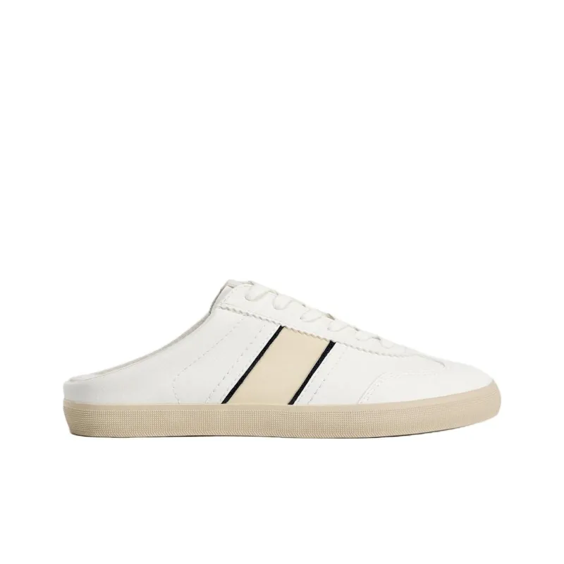 ZARA Rubber Sole Abrasion Resistant Closed Toe Slippers Women's Light Beige Yellow-1