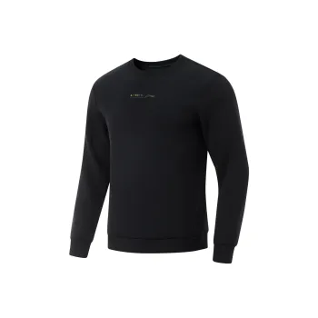 LiNing Fitness Series Sweatshirt Men's Black/Banana Leaf Green Embroidered