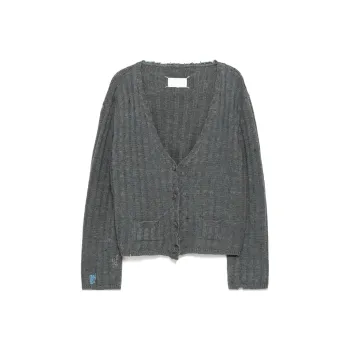Maison Margiela Distressed Plunging Cardigan