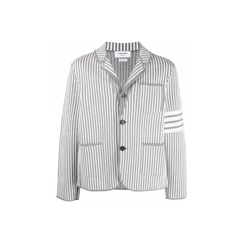 THOM BROWNE Business Suits Men Gray White