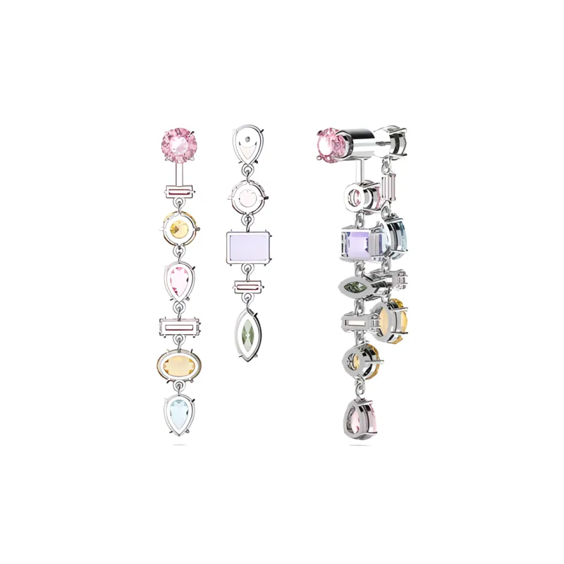 Swarovski Rhodium-Plated Earrings Women's Multicolor-3