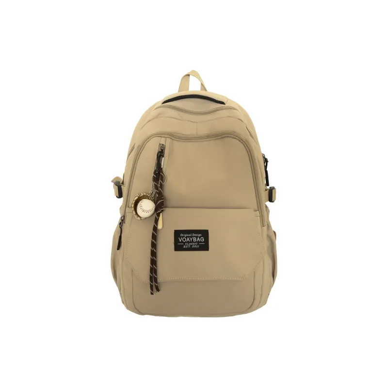 OUZIHUANG Nylon Backpack Unisex Black/White/Red/Khaki/Blue-11