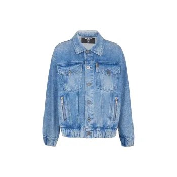 BALMAIN 70s Buttoned Long Sleeve Denim Jacket