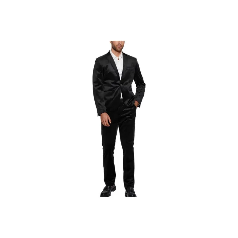 GUESS Fulham Velvet Blazer Business Suits Coats Men's Black-0