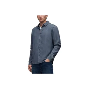ALLSAINTS Denim Jackets Men Washed Indigo