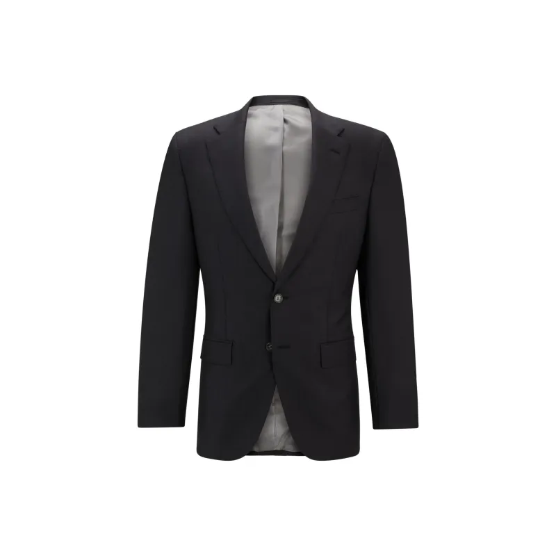 HUGO BOSS Slim Fit Jacket In Virgin Wool With Stretch Business Suit Men's Gray-0
