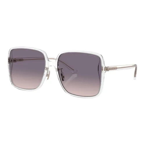 COACH Plate Frame Square Sunglasses Women's Transparent