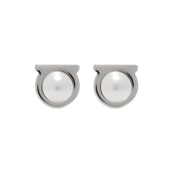 Ferragamo Stud Earrings Women's Silver