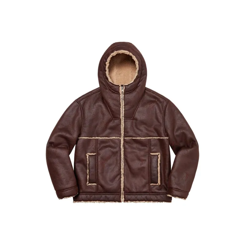 Supreme Faux Shearling Hooded Jacket SS23-4