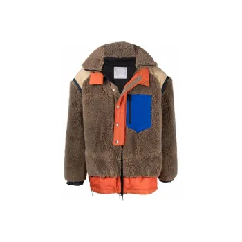 Sacai Puffer Jackets Men Umber