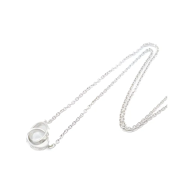 CARTIER 18K White Gold Necklaces Women's Silver-2