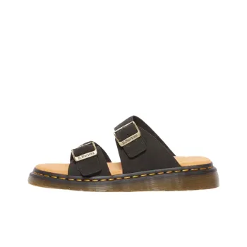 Dr.Martens Josef Suede Slide Sandals Black E.H. Suede
