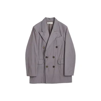 OUR LEGACY Poplin-texture Double-breasted Blazer