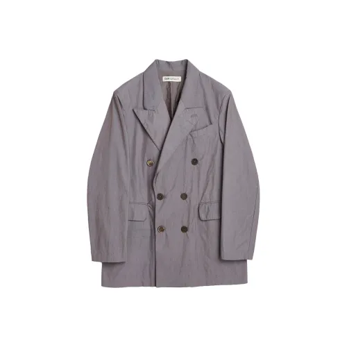 OUR LEGACY Poplin-texture Double-breasted Blazer