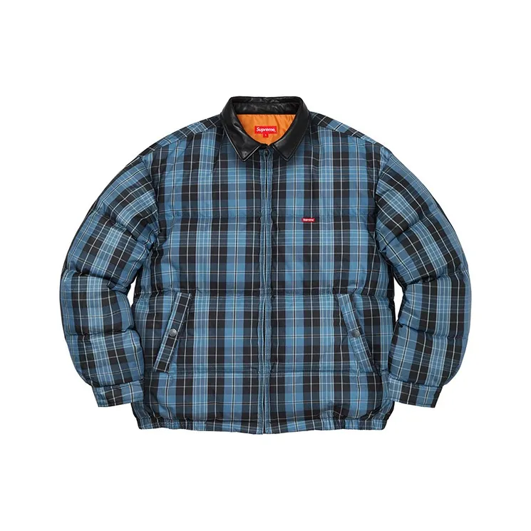 Supreme Leather Collar Puffy Jacket-0