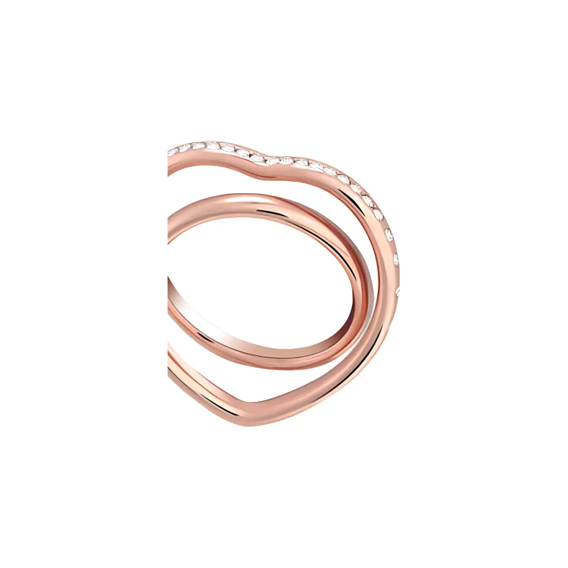 HERMES 18K Rose Gold Diamond Rings Women's Pink Gold-1