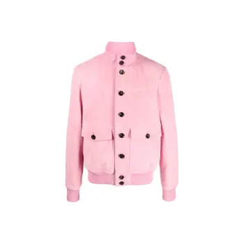 BALLY Button up Leather Bomber Jacket