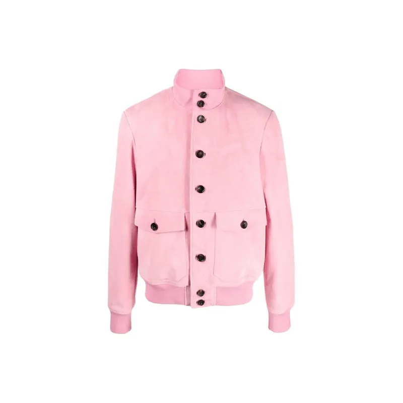 BALLY Button up Leather Bomber Jacket-0