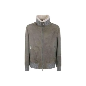 Brunello Cucinelli Zip-Up Leather Jacket