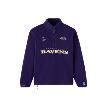NFL X NFL Baltimore Ravens Polartec Mock Neck Quarter Zip Fleece