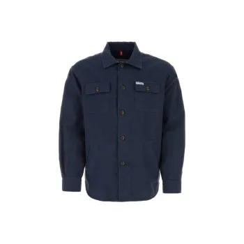 FAY Logo Patch Button Up Shirt Jacket