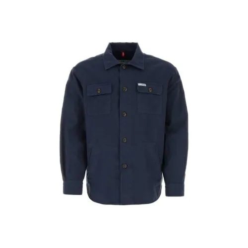FAY Logo Patch Button Up Shirt Jacket