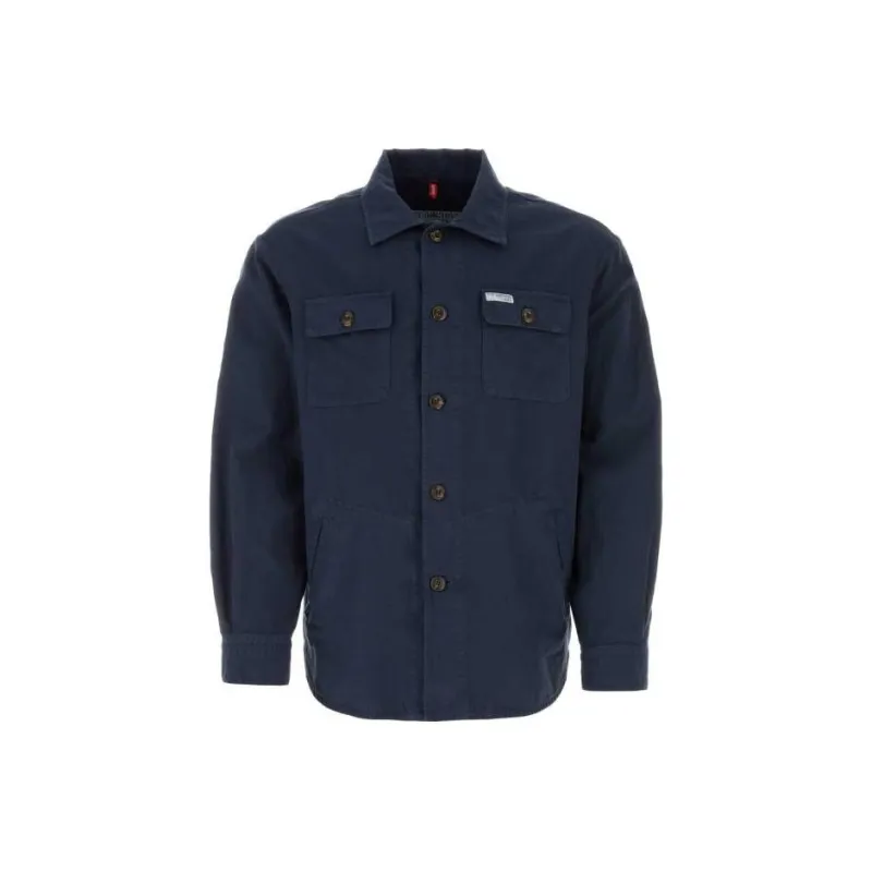 FAY Logo Patch Button Up Shirt Jacket-0