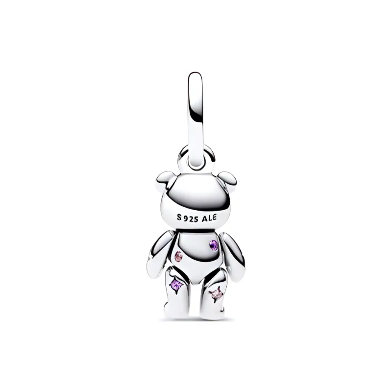 Pandora 925 Sterling Silver Glass Synthetic Cubic Zirconia Pendants Women's Silver-1