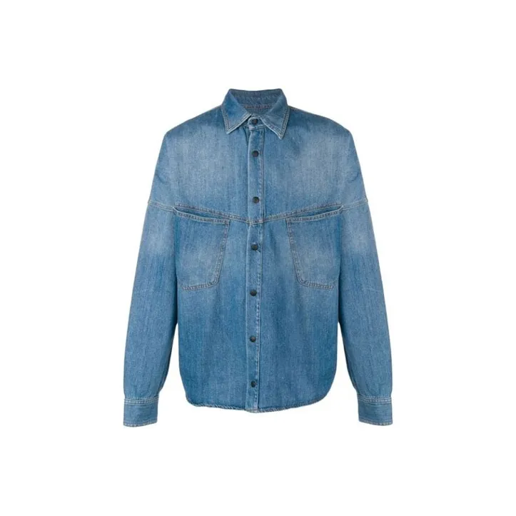 PALM ANGELS Denim Jackets Unisex Blue-0