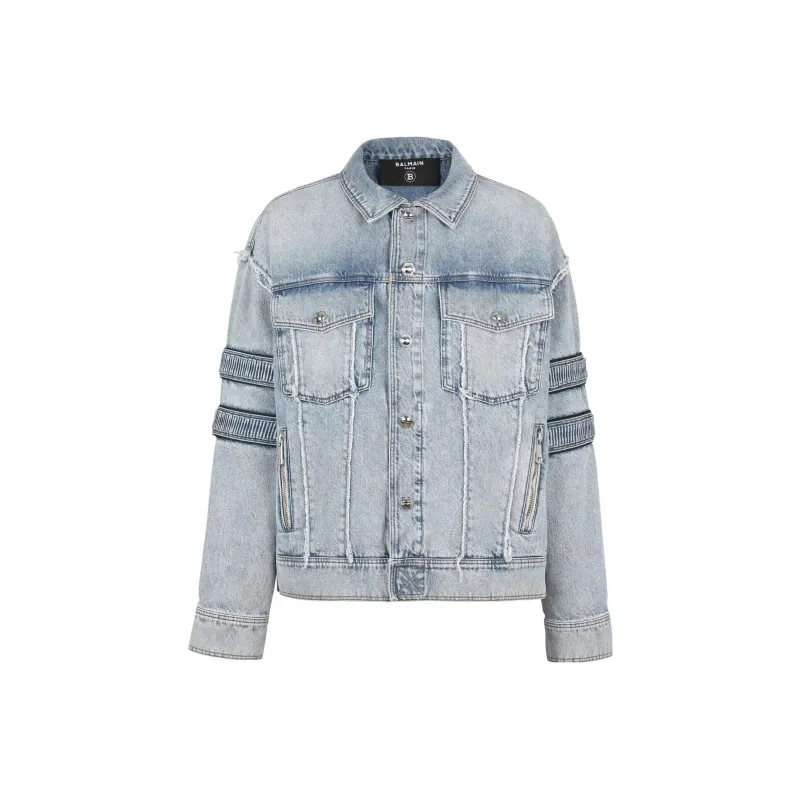 BALMAIN FW22 Denim Jacket Men's Blue-0