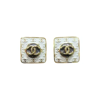 CHANEL 1986 1988 Cc Stud Earrings