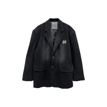 VANN VALRENCÉ Business Suits Coats Unisex Washed Black