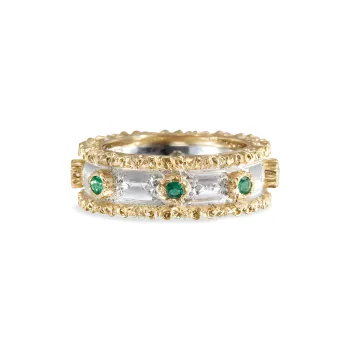 BUCCELLATI Gold White Gold Emerald Rings Women's Gold