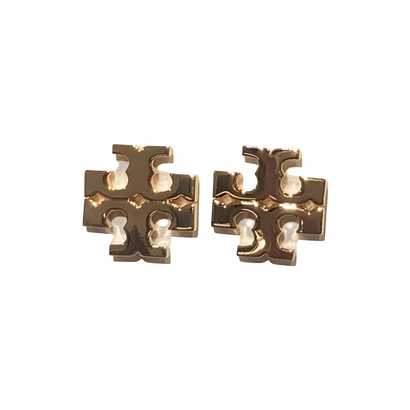TORY BURCH Double T Motif Polished Finish Earrings-0
