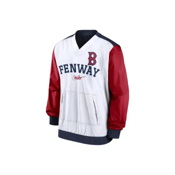 Nike x LB LIANMINGKUAN Nike X MLB Co-brand Rewind Warm Up Jackets Coats MLB Boston Red Sox Men's Red